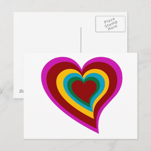 Rainbow Heart Briefkaart (Voorkant / Achterkant)