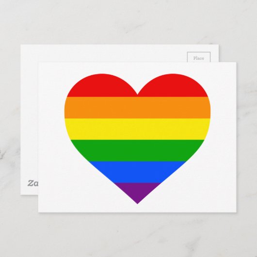 "RAINBOW HEART" BRIEFKAART (Voorkant / Achterkant)