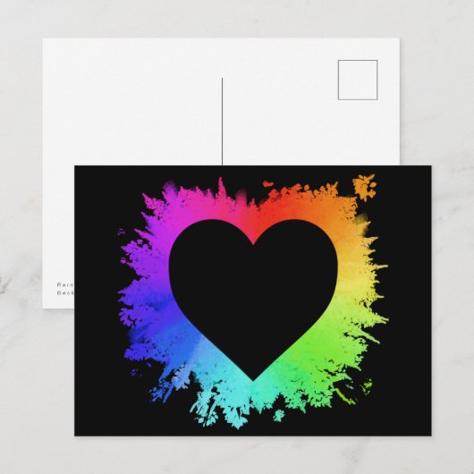 Rainbow Heart Briefkaart (Voorkant / Achterkant)