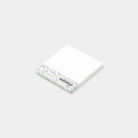 Rainbow Heart Bubbles Post-it® Notes (Schuin)