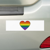 Rainbow Heart Bumpersticker (Op auto)