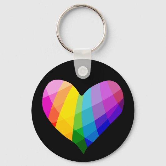 Rainbow Heart Button Sleutelhanger (Voorkant)