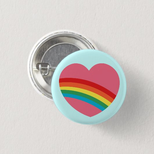 Rainbow Heart Button van 80 s (Voorkant /achterkant)
