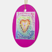 Rainbow Heart Cancer kan geen versiering uitvoeren Keramisch Ornament (Links)