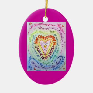 Rainbow Heart Cancer kan niet voor sierdoeleinden  Keramisch Ornament