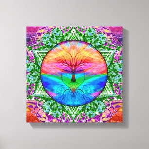 Rainbow Heart Canvas Afdruk