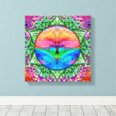 Rainbow Heart Canvas Afdruk (Insitu (Houten vloer))