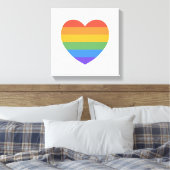 Rainbow Heart Canvas Afdruk (Insitu (Slaapkamer))