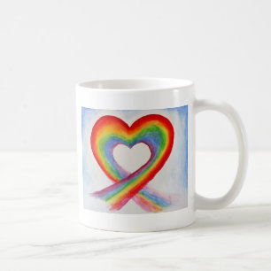 RAINBOW HEART COFFEE MOK