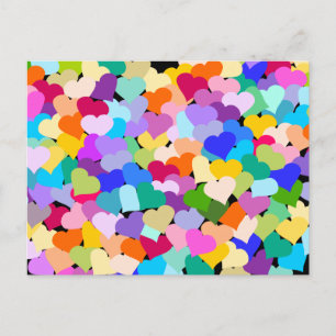 Rainbow Heart Confetti Briefkaart
