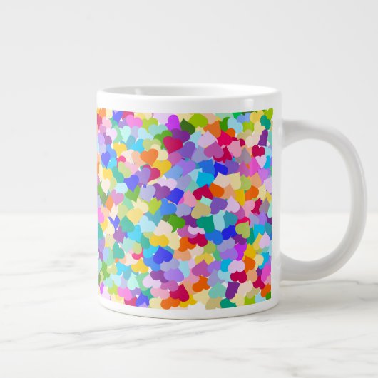 Rainbow Heart Confetti Grote Koffiekop (Rechts)