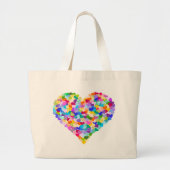 Rainbow Heart Confetti Grote Tote Bag (Voorkant)