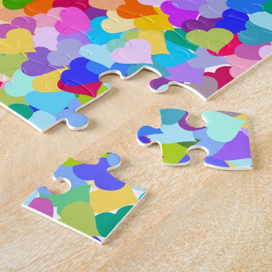 Rainbow Heart Confetti Legpuzzel (Zijkant)