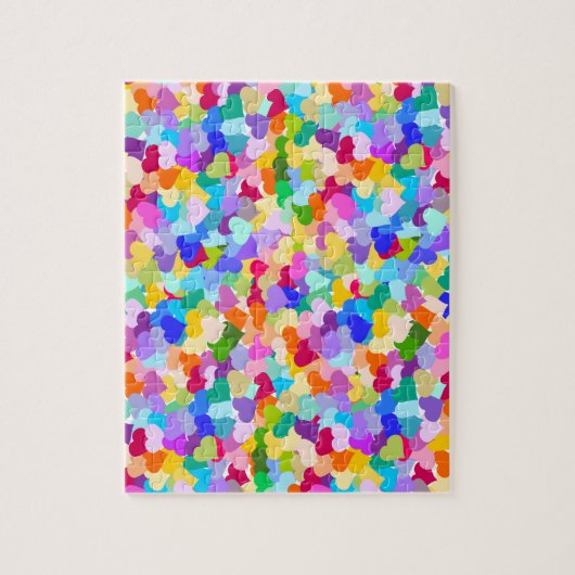 Rainbow Heart Confetti Legpuzzel (Verticaal)
