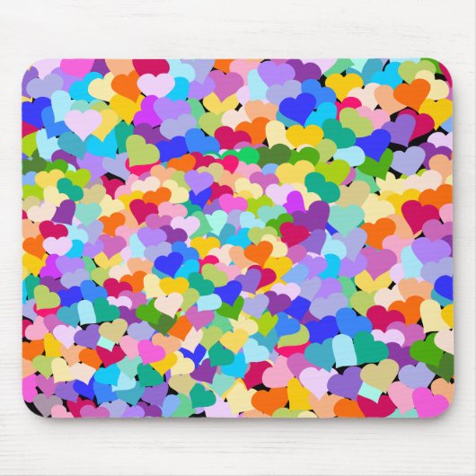 Rainbow Heart Confetti Muismat (Voorkant)