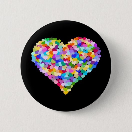 Rainbow Heart Confetti Ronde Button 5,7 Cm (Voorkant)