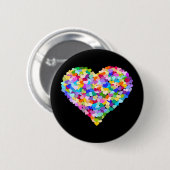 Rainbow Heart Confetti Ronde Button 5,7 Cm (Voorkant /achterkant)