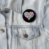 Rainbow Heart Confetti Ronde Button 5,7 Cm (In situ)