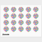 Rainbow Heart Confetti Ronde Sticker (Vel)