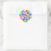 Rainbow Heart Confetti Ronde Sticker (Tas)