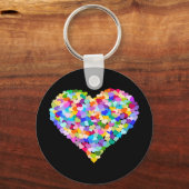Rainbow Heart Confetti Sleutelhanger (Voorkant)