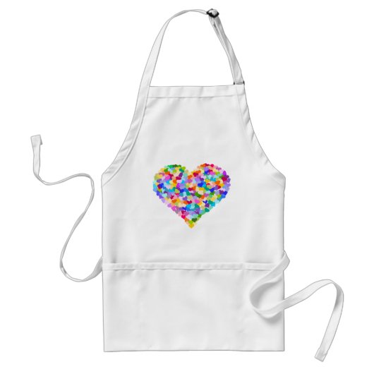 Rainbow Heart Confetti Standaard Schort (Voorkant)