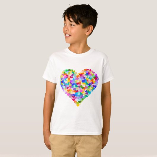Rainbow Heart Confetti T-shirt (Voorkant volledig)