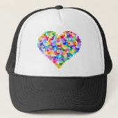 Rainbow Heart Confetti Trucker Pet (Voorkant)
