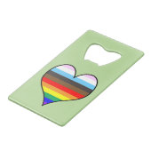 Rainbow Heart Credit Kaart Bottle Open Creditkaart Flessenopener (Achterkant Gekanteld)