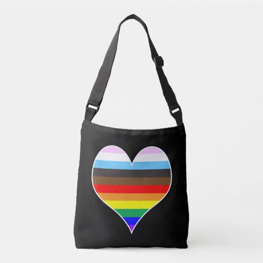 Rainbow Heart Crossbody Bag Crossbody Tas (Voorkant)