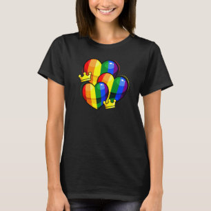 Rainbow Heart Crown Ltd Q Cute Rainbow Flag Gay P T-shirt