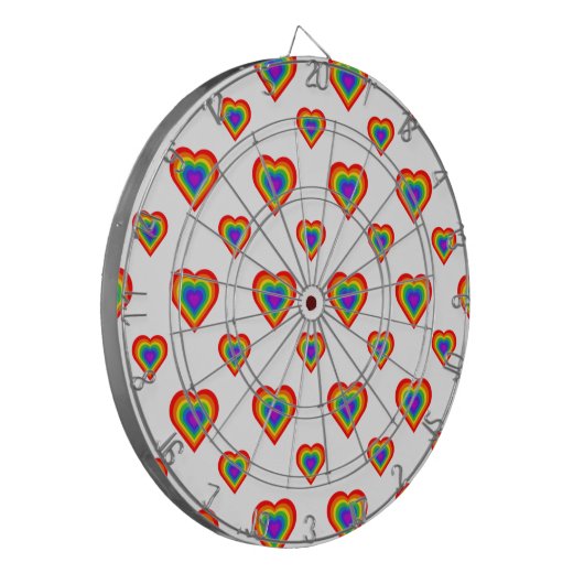 Rainbow Heart Dartbord (Voorkant Links)