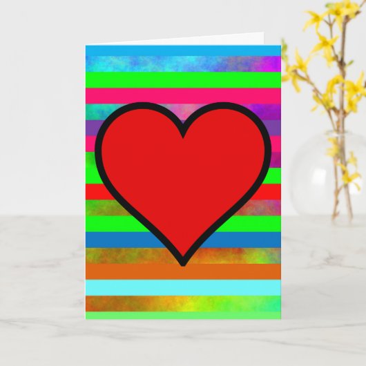 RAINBOW HEART DENKT AAN JE KAART (Gele Bloem)