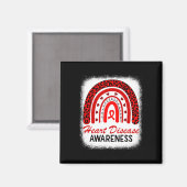 Rainbow Heart Disease Awareness in February we Go Magneet (Voorkant / Achterkant)