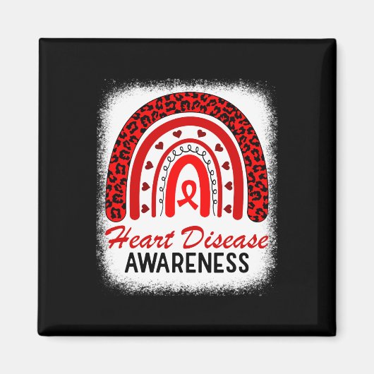 Rainbow Heart Disease Awareness in February we Go Magneet (Voorkant)