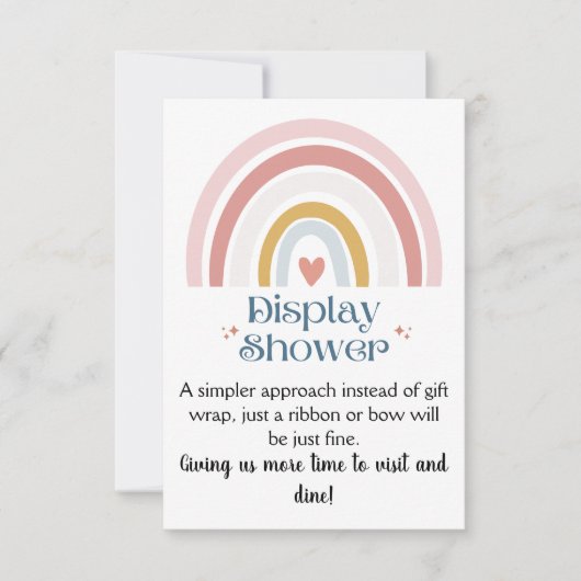 Rainbow Heart Display Douche Baby Behuizing Kaart (Voorkant)