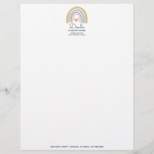 Rainbow Heart Doula Business Letterhead Briefhoofd
