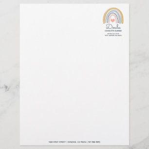 Rainbow Heart Doula Business Letterhead Briefhoofd