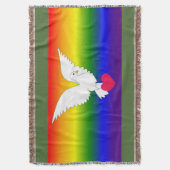 RAINBOW HEART DOVE DEKEN (Voorkant Verticaal)