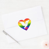 RAINBOW HEART DOVE HART STICKER (Envelop)