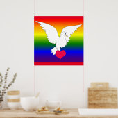 RAINBOW HEART DOVE POSTER (Keuken)