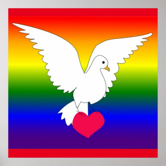 RAINBOW HEART DOVE POSTER (Voorkant)