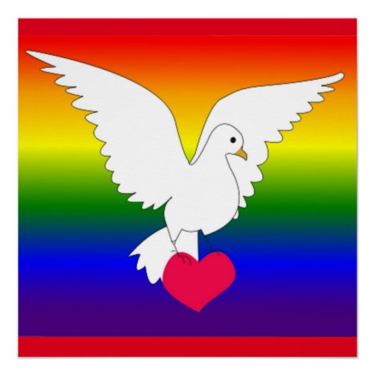 RAINBOW HEART DOVE POSTER (Voorkant)