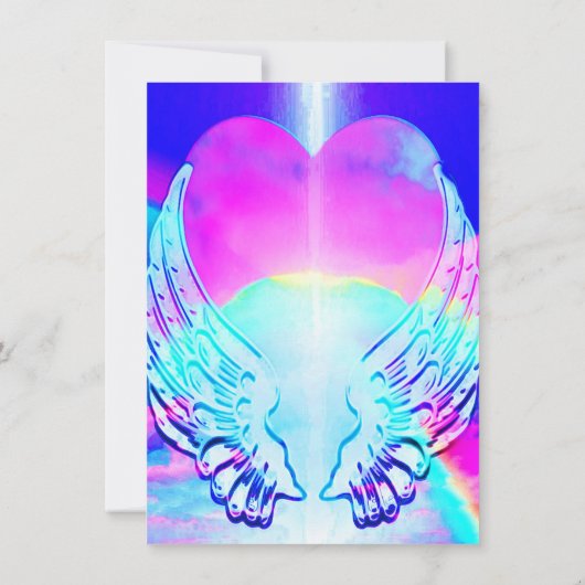 Rainbow Heart en Angel Wings Kaart (Achterkant)