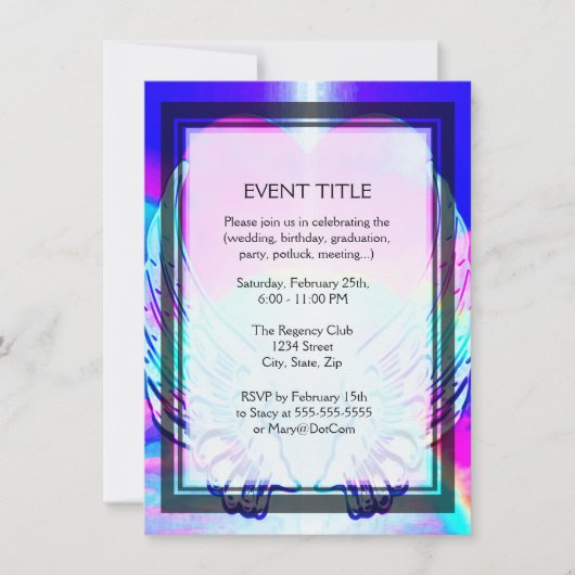 Rainbow Heart en Angel Wings Kaart (Voorkant)