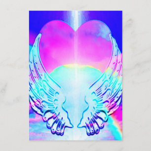 Rainbow Heart en Angel Wings Kaart