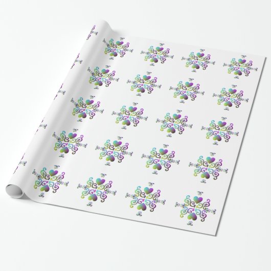 Rainbow Heart en Lily Cadeaupapier (Uitgerold)