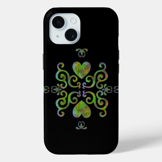 Rainbow Heart en Lily Case-Mate iPhone Case (Achterkant)