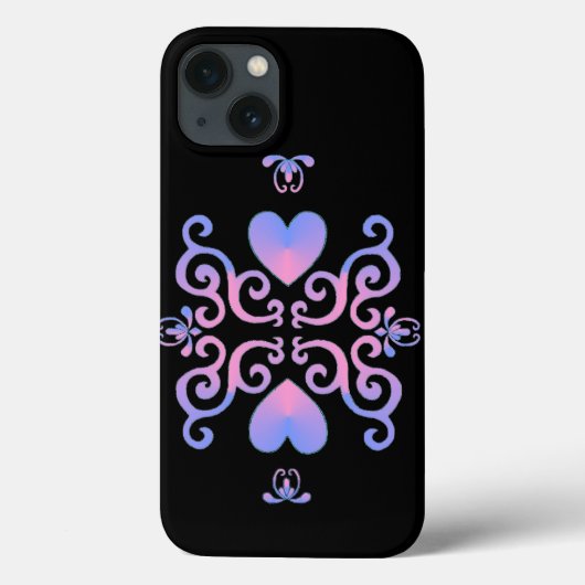 Rainbow Heart en Lily Case-Mate iPhone Case (Achterkant)