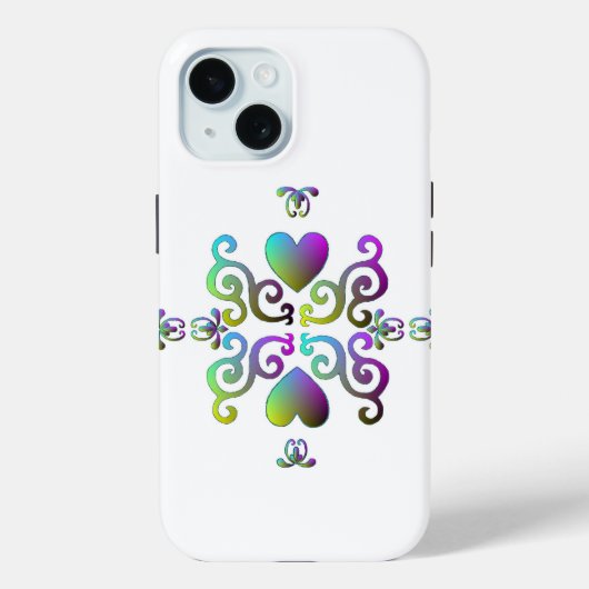 Rainbow Heart en Lily Case-Mate iPhone Case (Achterkant)